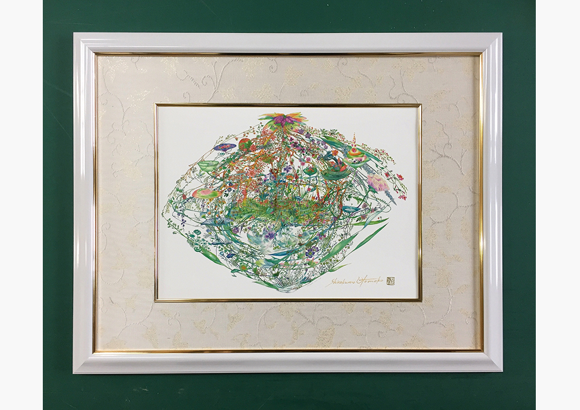 水彩画縁 布マットの画像