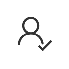 チェックマーク付きの人物アイコン