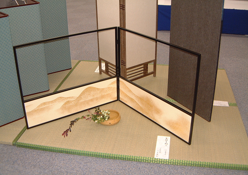 夏用風炉先屏風・金砂子細工の画像