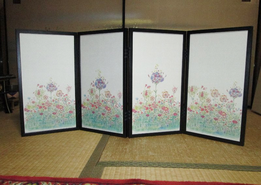 四曲 インテリア屏風の画像
