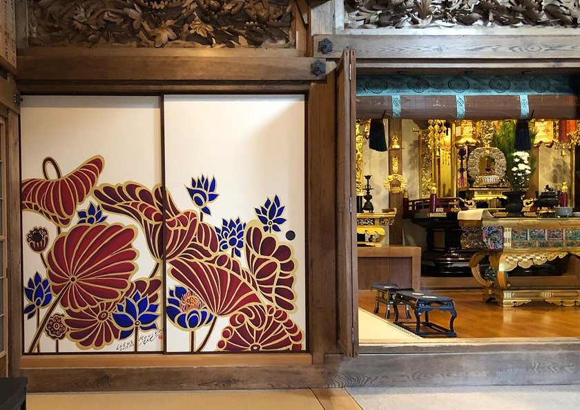 肉筆絵襖の画像