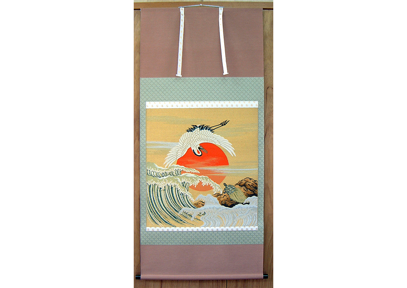 綴れ織りを軸装の画像