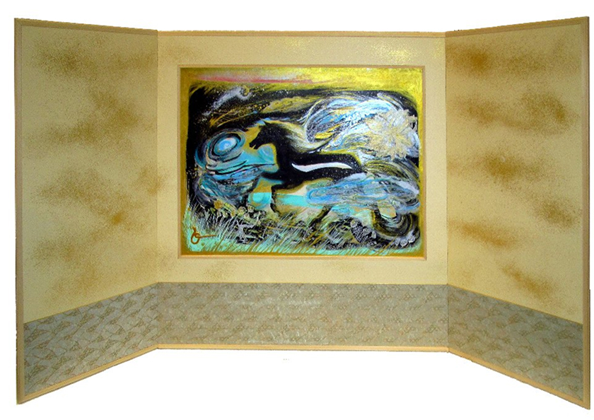 三曲額入り屏風の画像