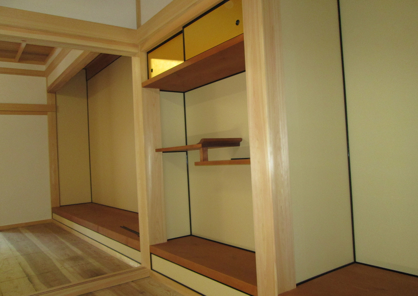 床の間壁装と四分ーの画像